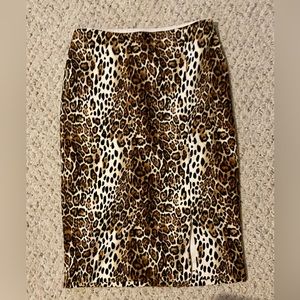White House Black Market leopard print skirt